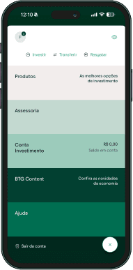 Celular com o app da EQI Investimentos