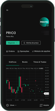 Celular com o app EQI Trader